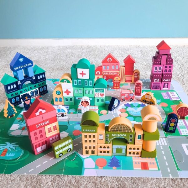 Drvene kocke – City Blocks Bucket