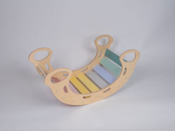 Wooden Montessori swing PRO 5in1 set with board 2in1 pastel