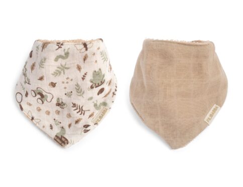 Filibabba bandana podbradnici GOTS, 2 kom – Little Wonders + Warm Grey