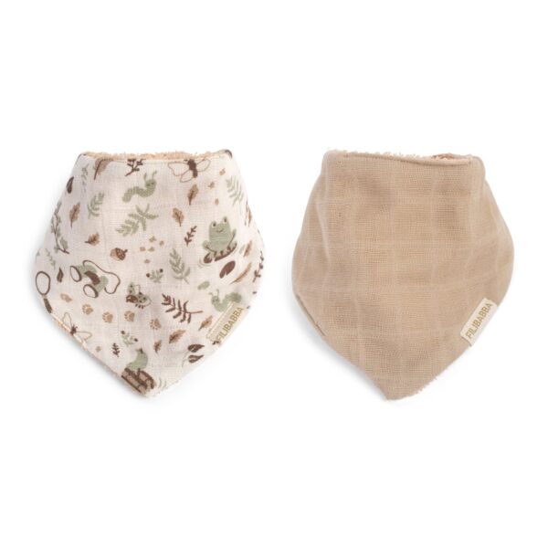 Filibabba bandana podbradnici GOTS, 2 kom – Little Wonders + Warm Grey