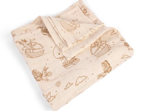 Filibabba muslin pelena za povijanje 120 × 120 cm GOTS – Dreamy Adventurers