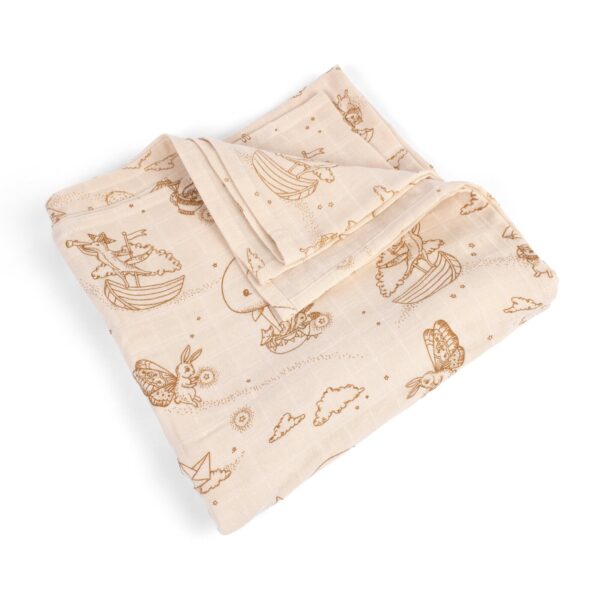 Filibabba muslin pelena za povijanje 120 × 120 cm GOTS – Dreamy Adventurers