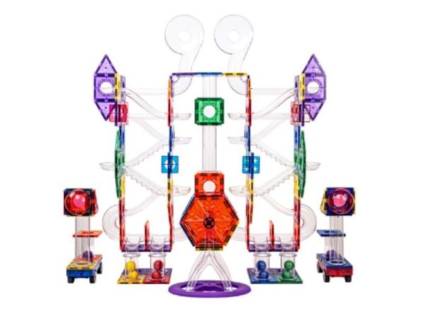Magnetic building set EliFix fresh - ball track 222 pcs + luminous balls