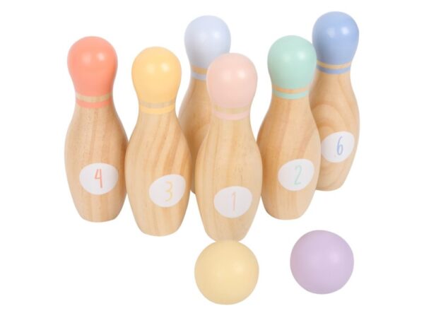 Wooden skittles for children