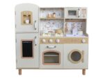 Baby wooden kitchen with sounds - cream with flowers