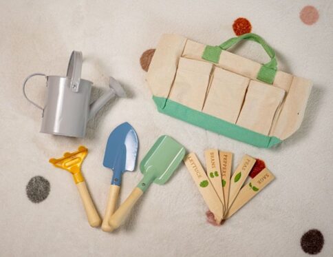 Children's garden tools in a bag