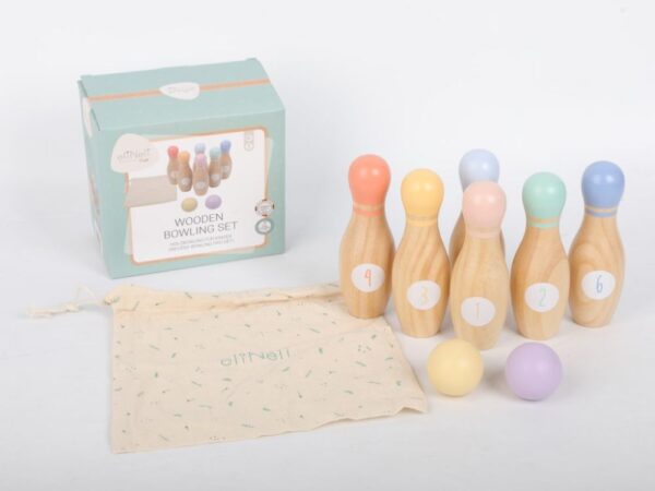 Wooden skittles for children