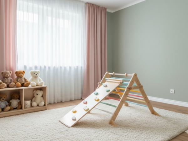 Growing montessori Pikler triangle with board 2in1 - set fresh