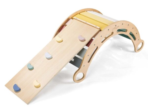 Wooden Montessori swing 100 cm 6in1 max with board and chair - set pastel