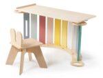 Wooden Montessori swing 100 cm 6in1 max with board and chair - set pastel