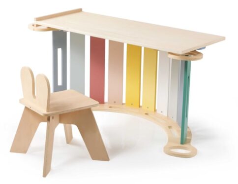 Wooden Montessori swing 100 cm 6in1 max with board and chair - set pastel