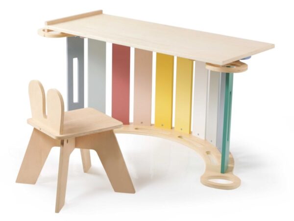 Wooden Montessori swing 100 cm 6in1 max with board and chair - set pastel