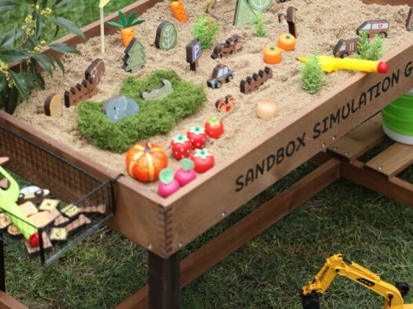Children's outdoor sandpit - high