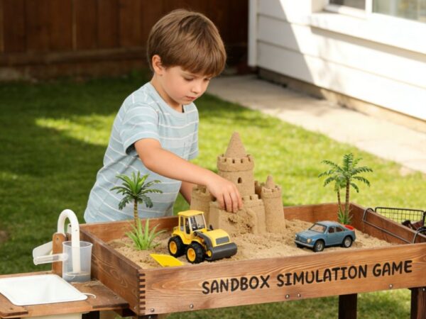 Children's outdoor sandpit - high