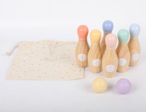 Wooden skittles for children