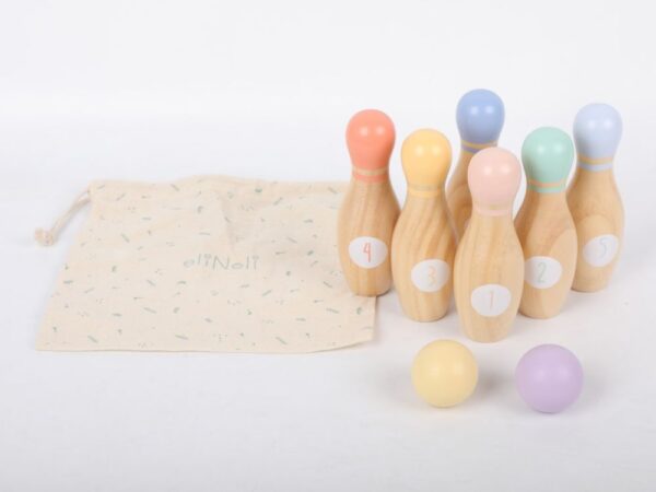 Wooden skittles for children