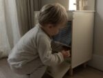 Children's wooden kitchen with window