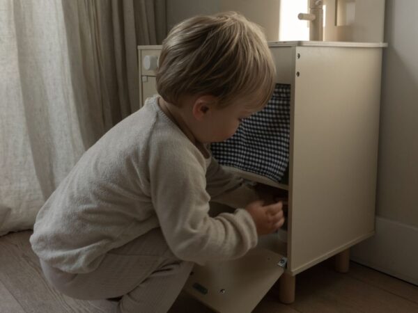 Children's wooden kitchen with window