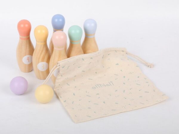 Wooden skittles for children
