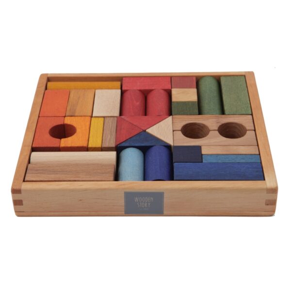 Wooden Story drvene kocke u kutiji – Rainbow 30 komada